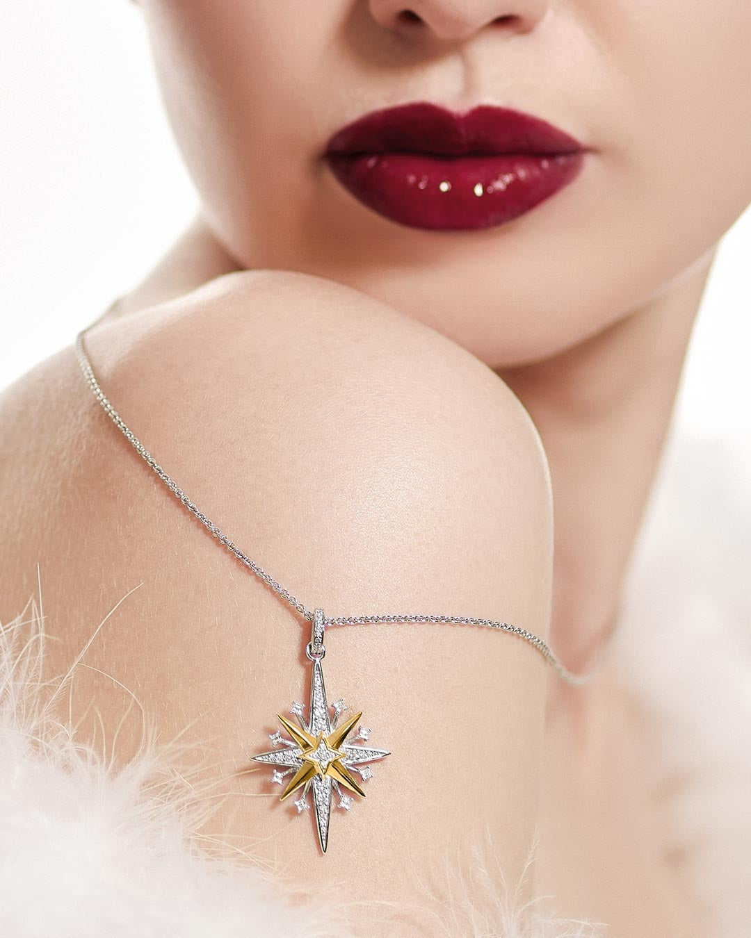 Kit Heath Céleste North Starburst Golden Two-Tone Grande Slider Necklace