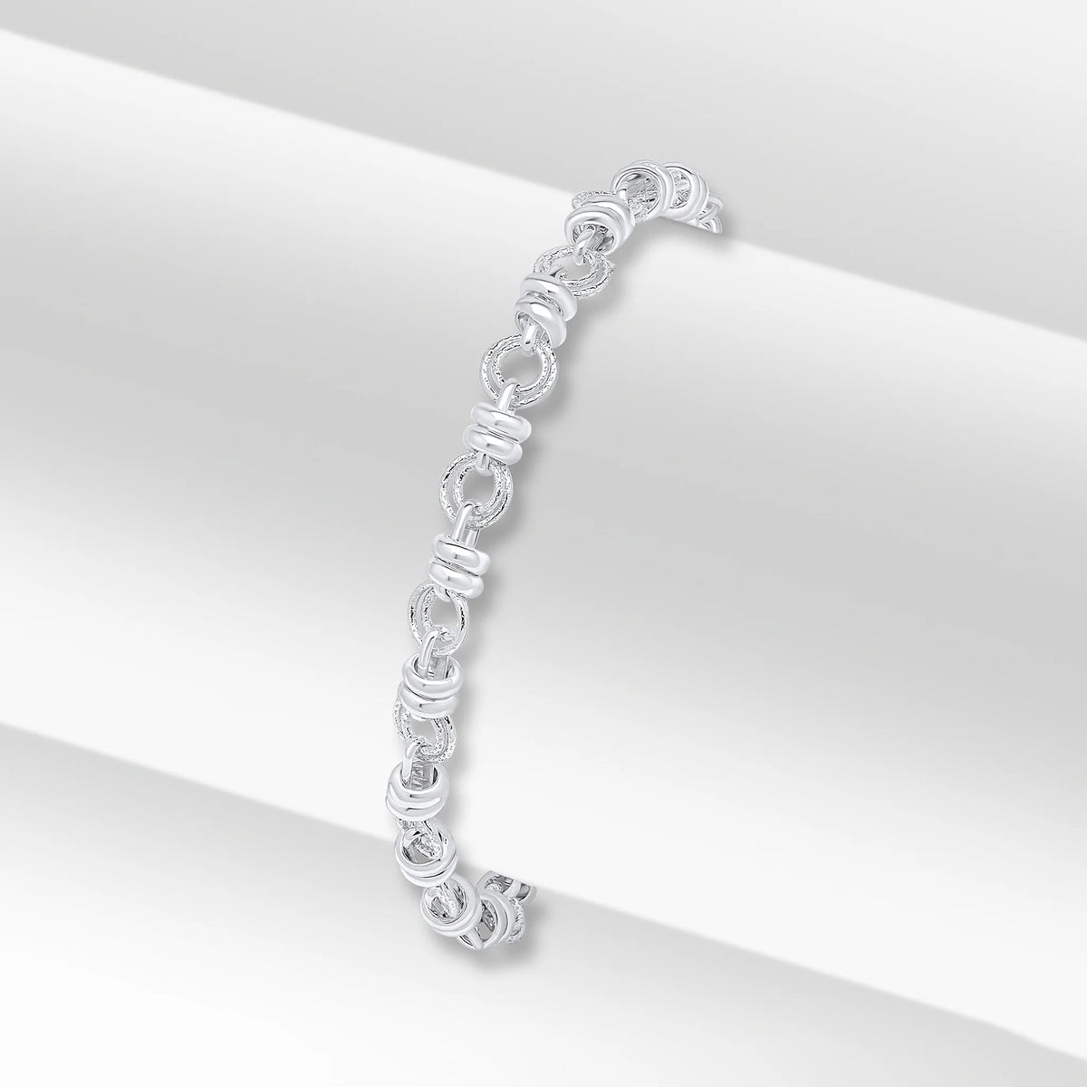 Silver Handmade Round Linked Circles Bracelet