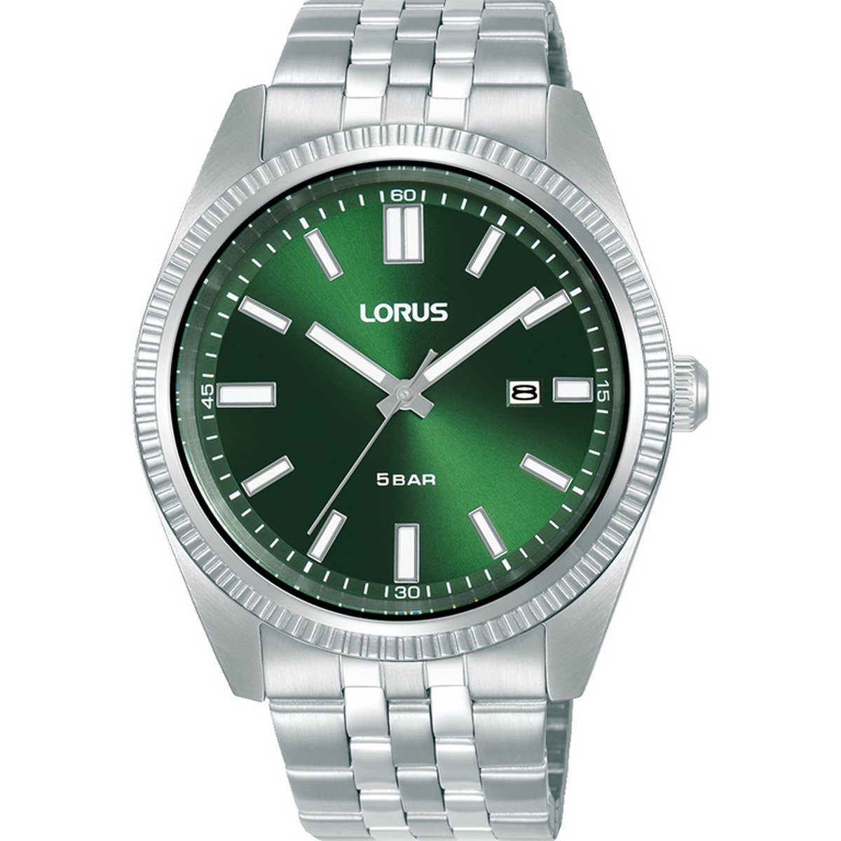 LORUS QUARTZ GENTS STAINLESS STEEL GREEN DIAL BRACELET WATCH