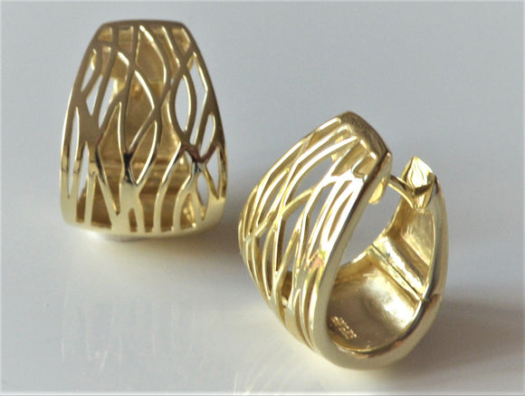 Sterling Silver Gold Plated Huggie Earrings