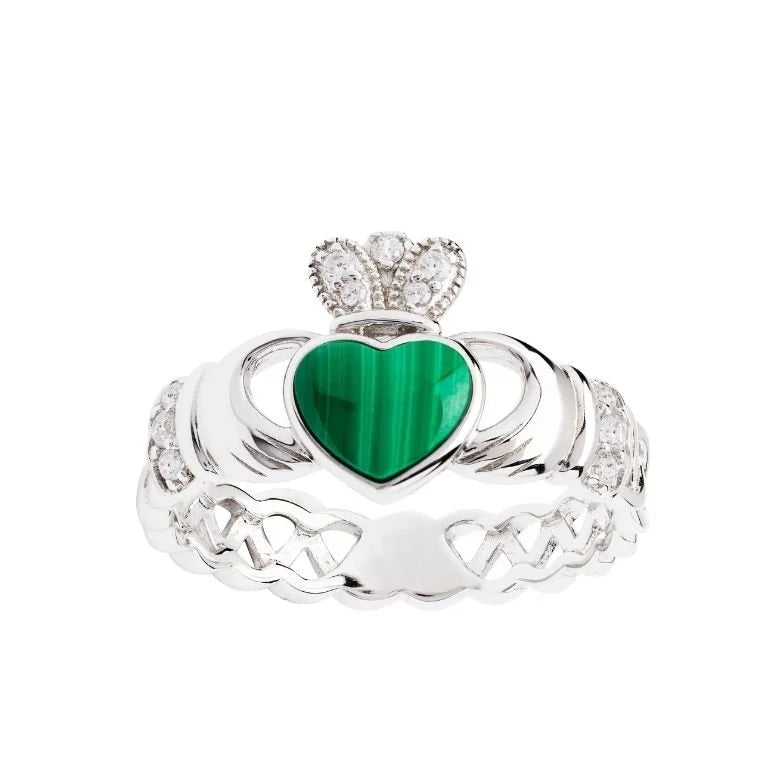 Malachite Claddagh Ring