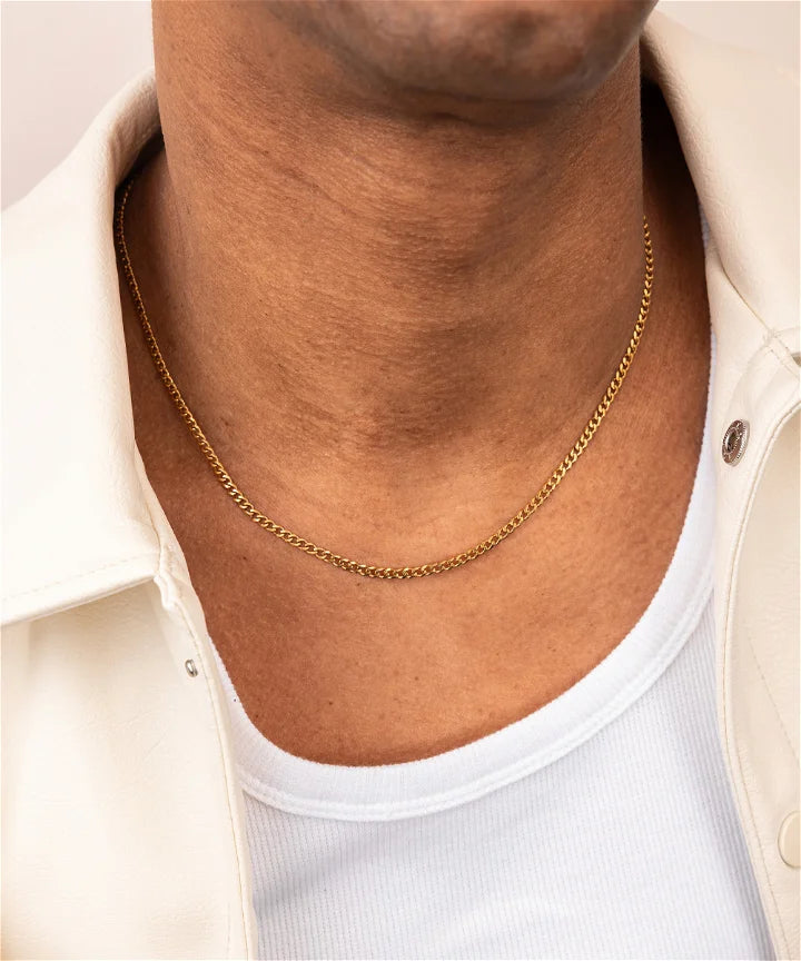 Pig & Hen Curb Chain Necklace gold