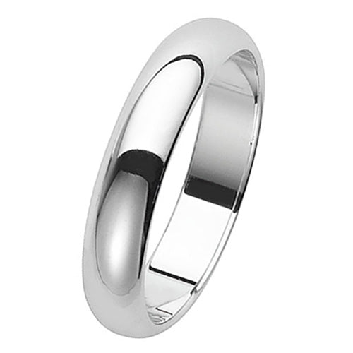 Silver 4mm D Shape Wedding Ring