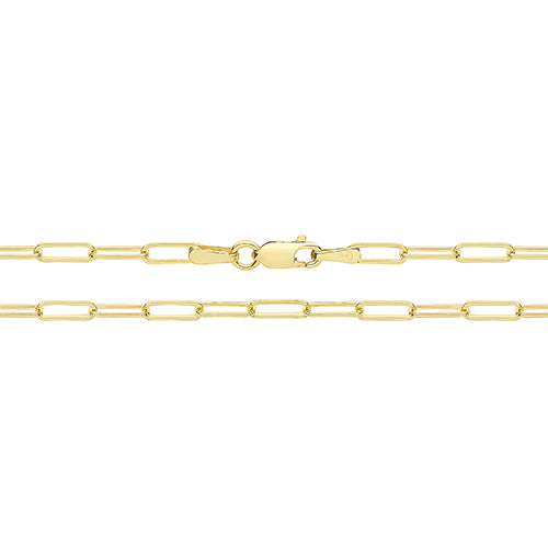9CT YELLOW GOLD PAPERCLIP CHAIN