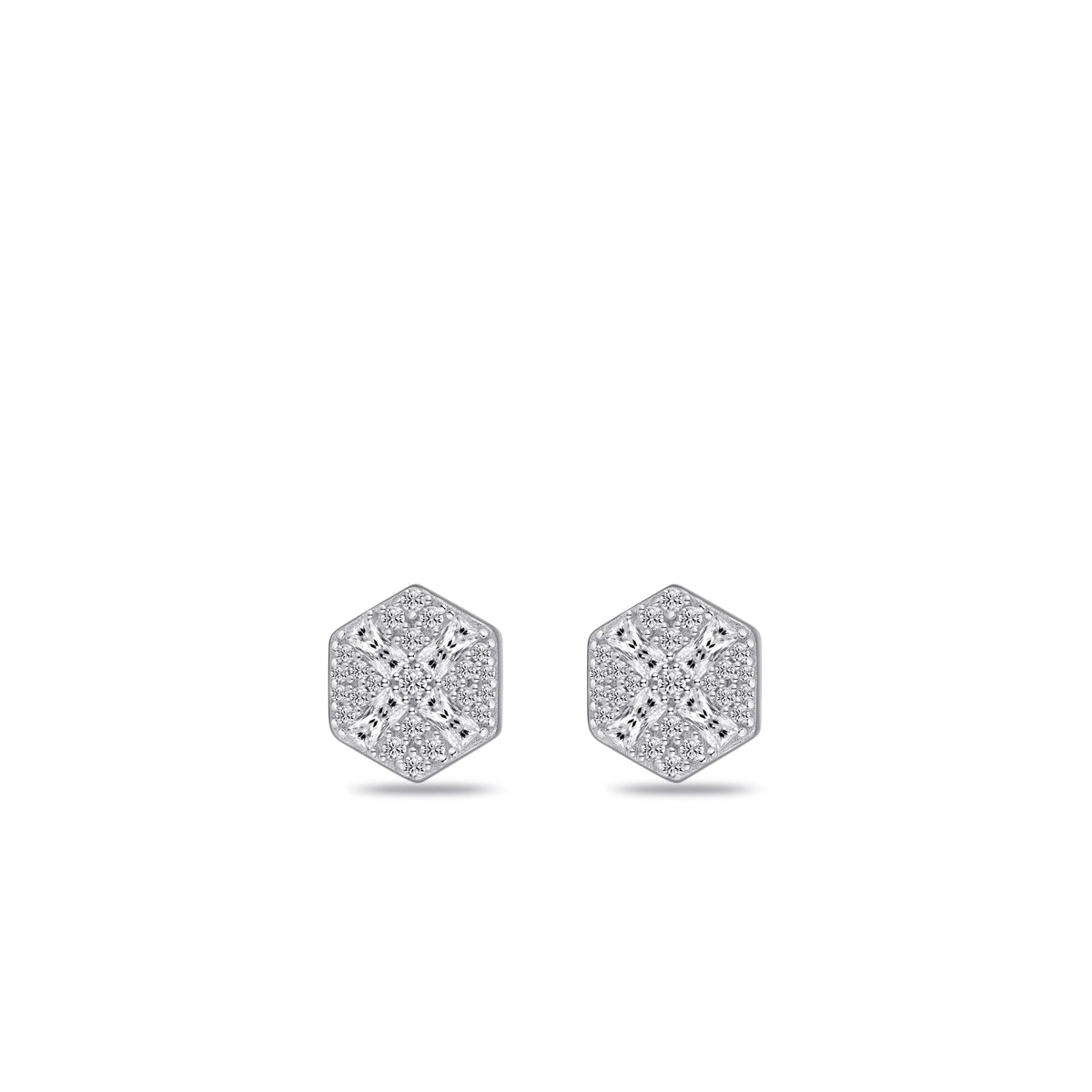 Hexagon Cross Ear Studs