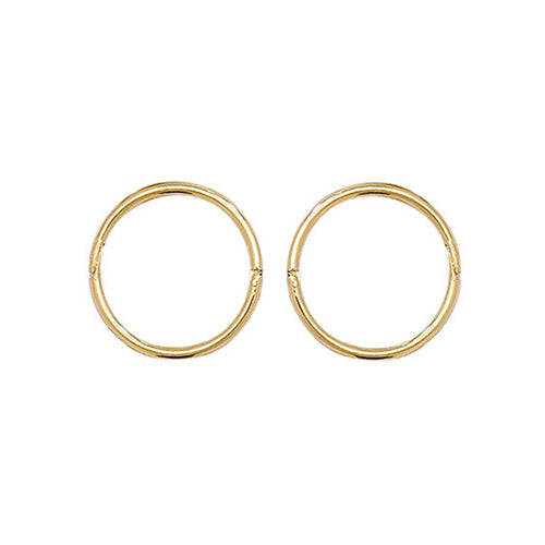 9CT YELLOW GOLD 10MM HINGED SLEEPERS