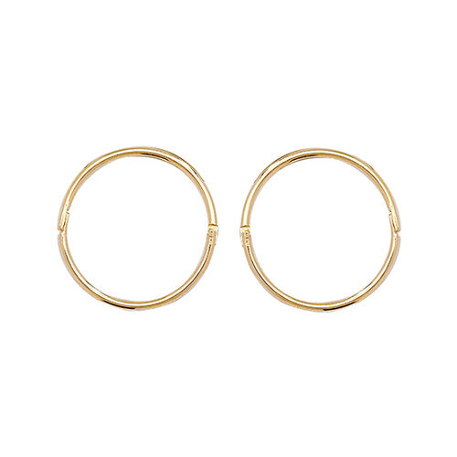 9CT YELLOW GOLD 12MM HINGED SLEEPERS