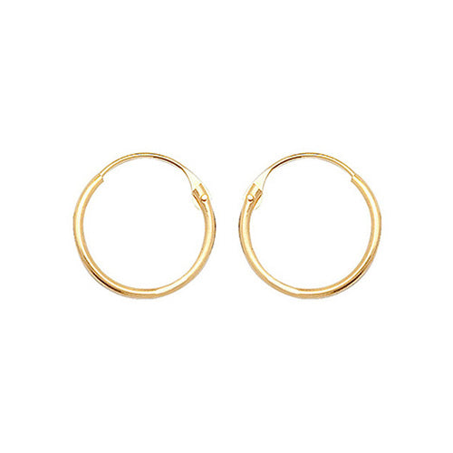 9CT YELLOW GOLD 9MM HINGED SLEEPERS