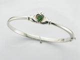 House Of Lor Silver Rose Claddagh Heart Bangle