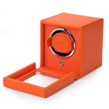 Cub Single Watch Winder With Cover - Orange