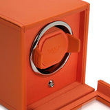 Cub Single Watch Winder With Cover - Orange