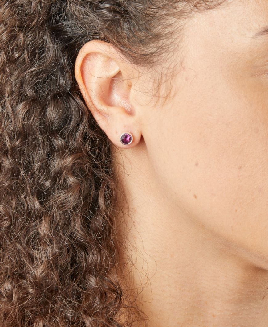Sterling Silver February Birthstone Earrings