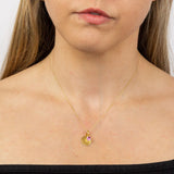 Gold Plate Rose Swarovski Crystal October Birthstone Pendant