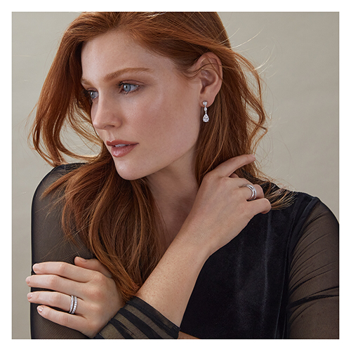 Sterling Silver Marquise & Large Pear CZ Drop Earrings