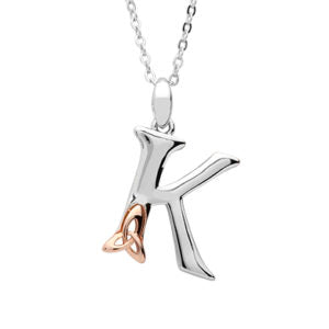 Sterling Silver celtic K initial pendant