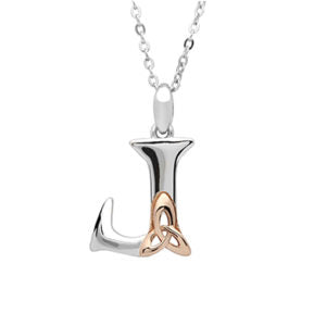 Sterling Silver celtic J initial pendant