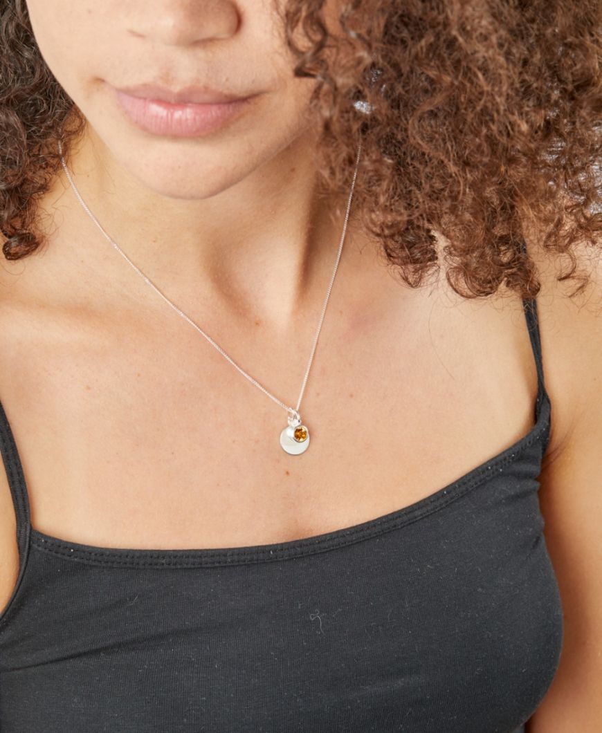 Sterling Silver November Birthstone Pendant