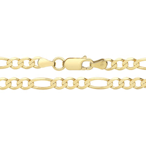 9ct Yellow Gold Curb Figaro Chain