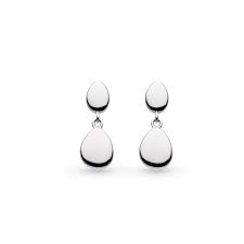 Kit Heath Pebble Twin Droplet Drop Earrings