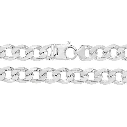 Sterling Silver Heavy Diamond Cut Curb Chain