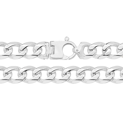 Sterling Silver Heavy Diamond Cut Curb Bracelet