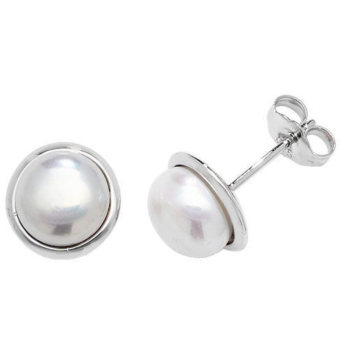 Sterling Silver Freshwater Pearl Stud Earrings