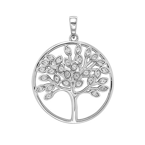 Sterling Silver Tree of Life CZ Pendant