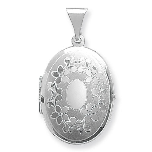 Sterling Silver Oval Patterned Locket