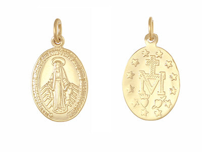 9CT YELLOW GOLD SMALL MIRACULOUS MEDAL 1.5GM
