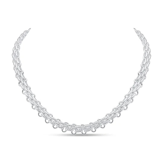 Silver Handmade 10mm Brick Chain