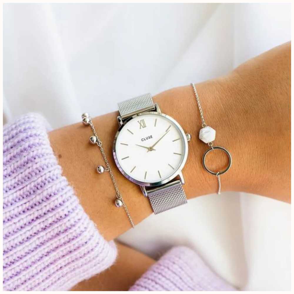 Cluse Minuit Mesh Silver Uhr Cluse Silber Silver Colour Cluse