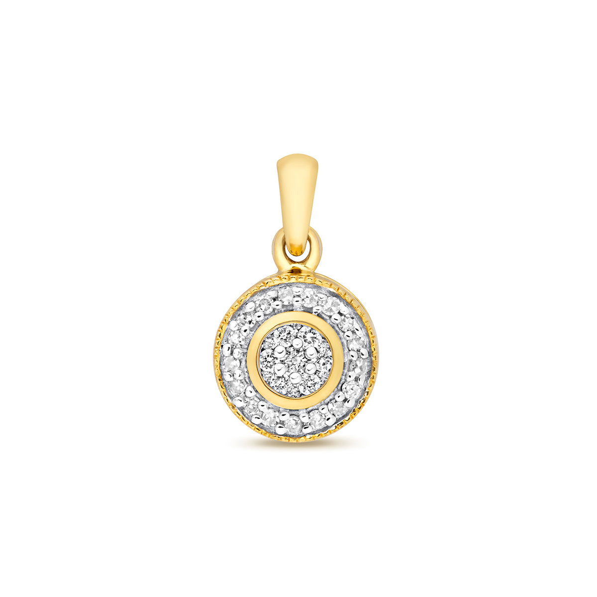 9ct Yellow Gold Diamond Set Pendant