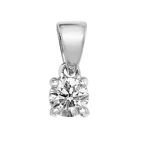 18ct Gold Brilliant Cut Diamond 4 Claw Pendant