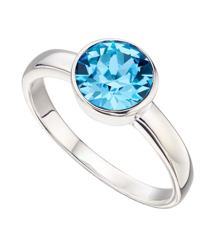 Silver March Birthstone Ring
