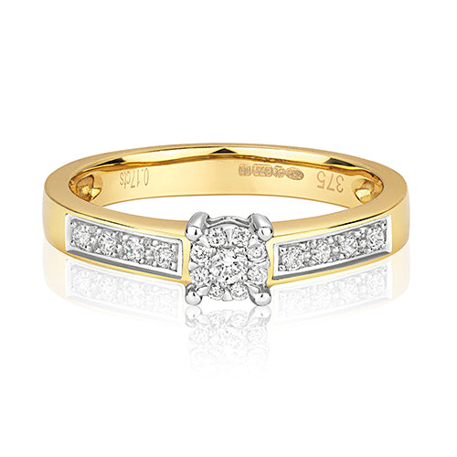 9ct Yellow Gold Solitaire Diamond Ring