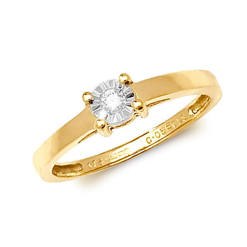 9ct Yellow Gold Diamond Solitaire Ring