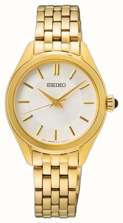 Seiko Ladies | White Dial | Gold-Tone Stainless Steel Bracelet