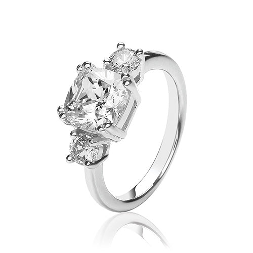 Sterling Silver 3 Stone CZ Ring