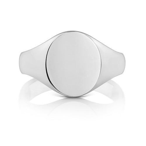 Sterling Silver Heavy Oval Signet Ring