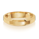 9ct Yellow Gold 4mm Soft Court Bevelled Edge Wedding Ring
