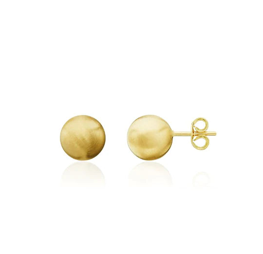9CT Yellow Gold Satin Ball Stud Earrings 6mm