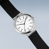 Bering Classic | polished silver | Black Silicione S/W