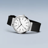 Bering Classic | polished silver | Black Silicione S/W