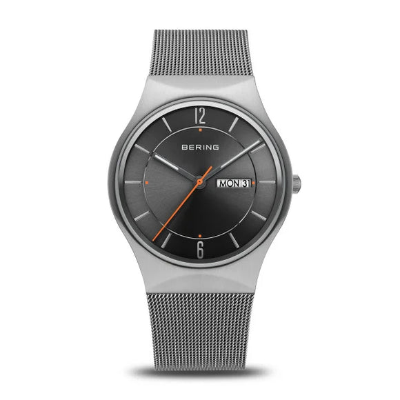 Bering Classic | brushed grey | Mesh Bracelet Watch