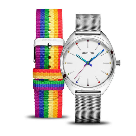 Bering Classic | polished silver | Unisex Mesh Bracelet