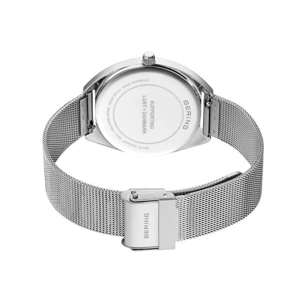 Bering Classic | polished silver | Unisex Mesh Bracelet