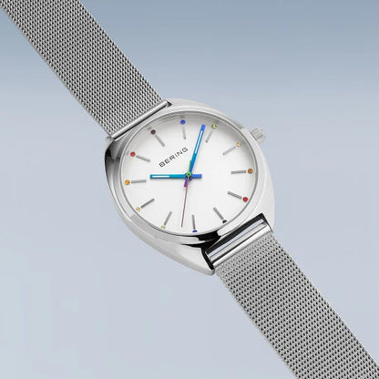 Bering Classic | polished silver | Unisex Mesh Bracelet