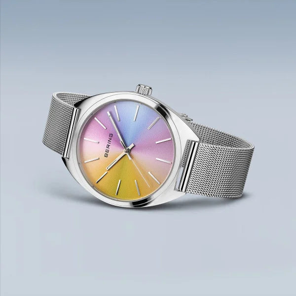 Bering Classic | polished silver |Unisex Mesh Bracelet