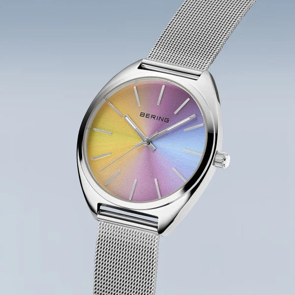 Bering Classic | polished silver |Unisex Mesh Bracelet