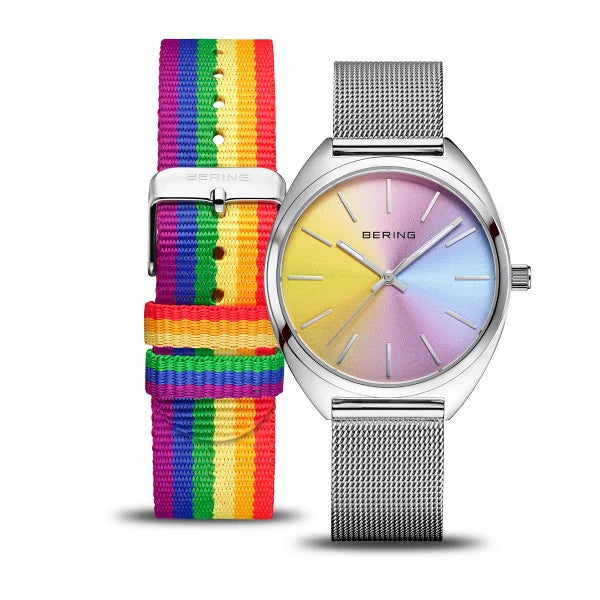 Bering Classic | polished silver |Unisex Mesh Bracelet